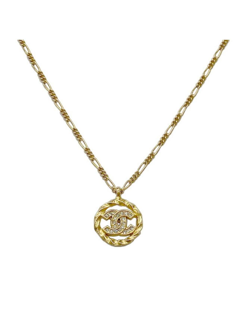 Chanel Cc Logo Round Pendant Necklace #276415C91B